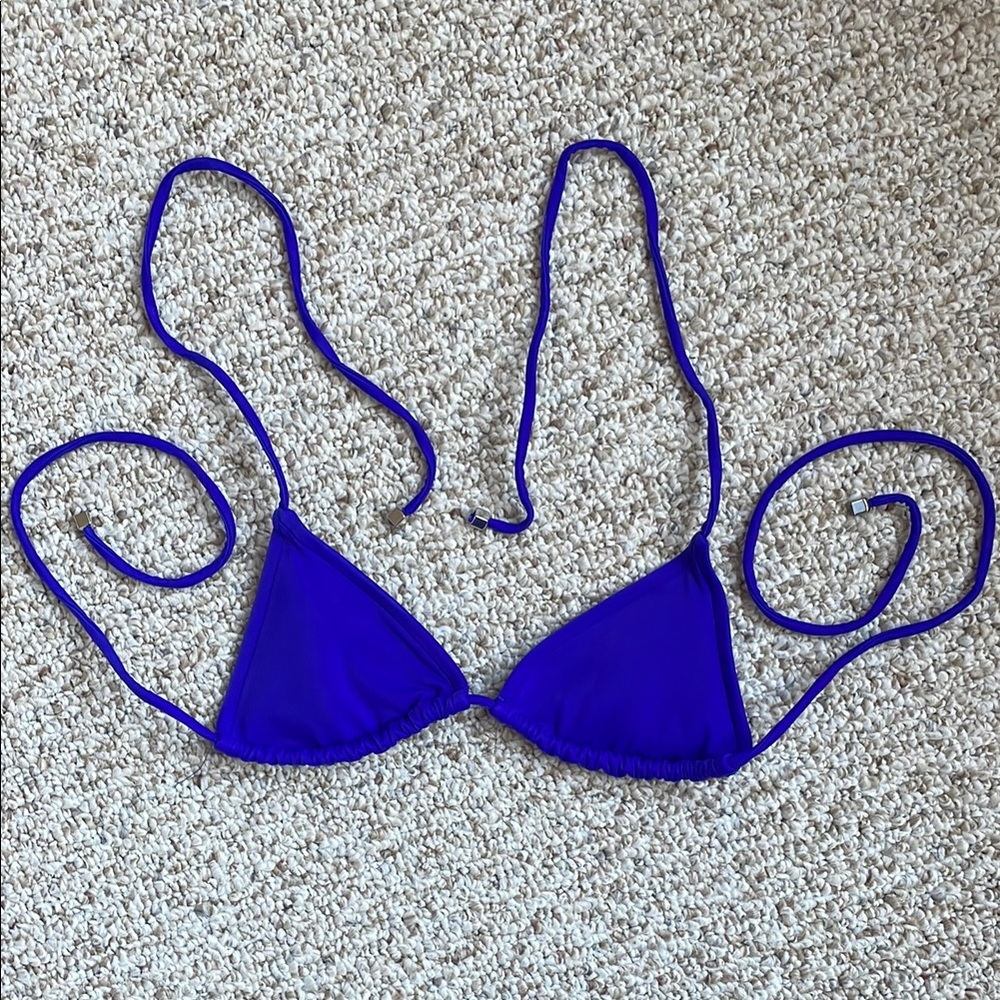 VENUS Blue Triangle String Bikini Top